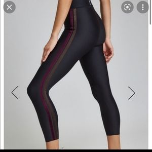 Ultracor High Rise Black Legging w/ Velvet Stripes